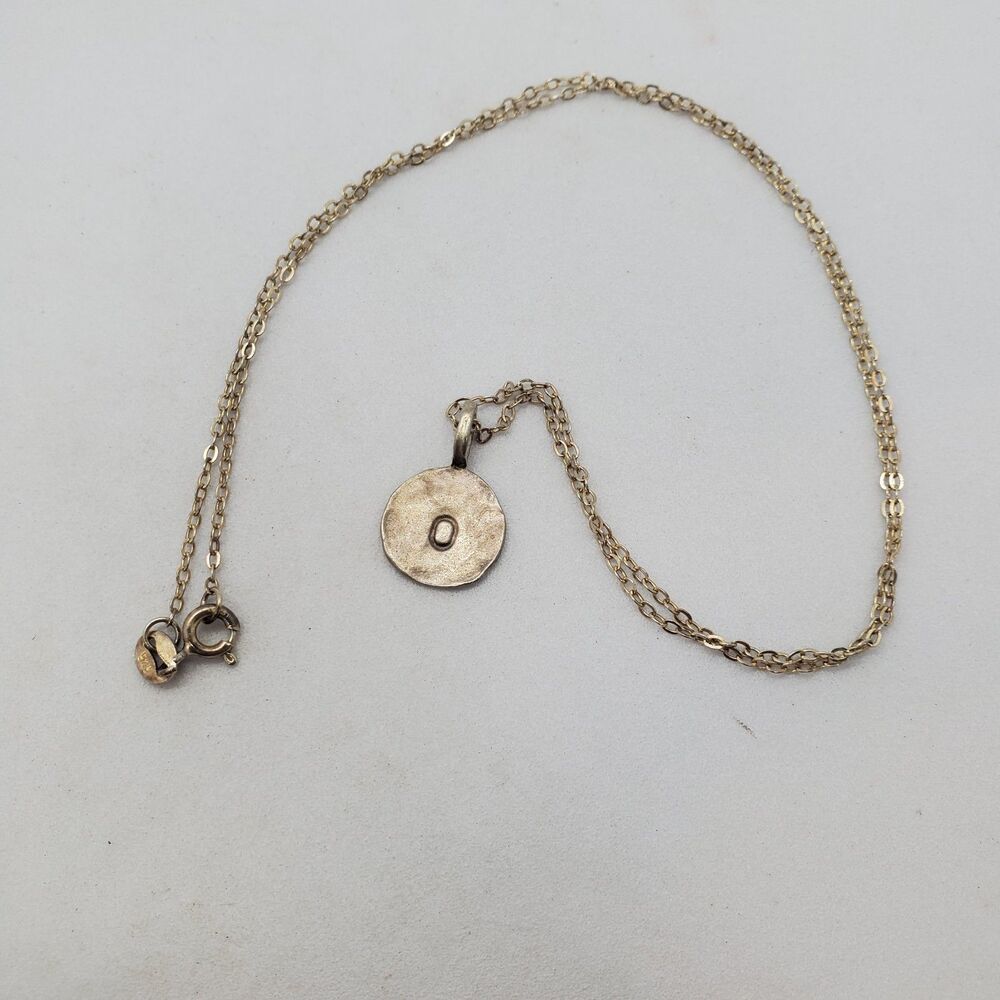 17" Sterling Silver O Initial Necklace 925